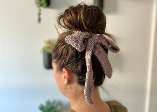 Knit Hair Ribbon Scarf